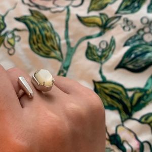 Kendra Scott Open Adjustable Ring in Silver/Cream